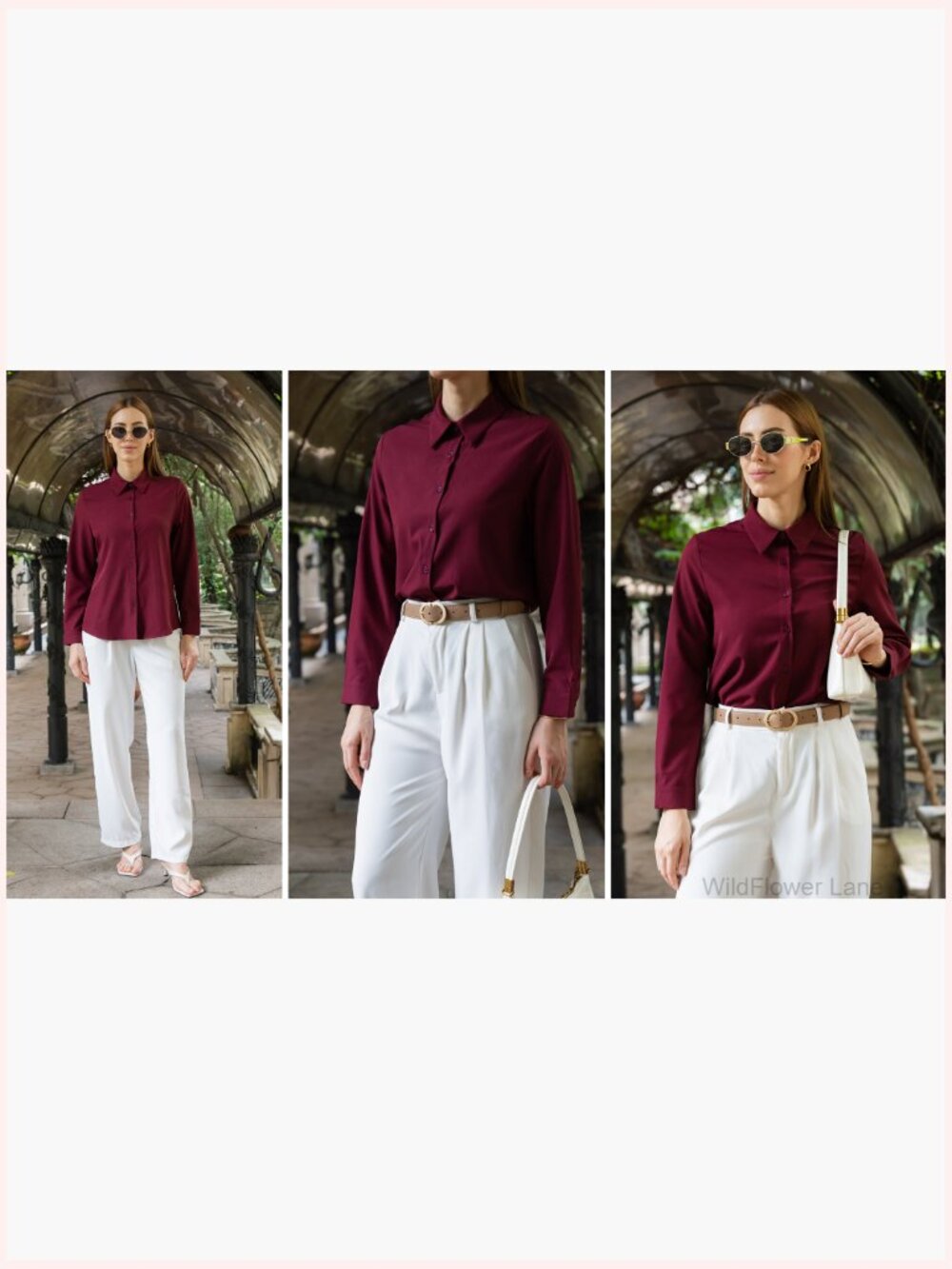 Dressy Casual Long Sleeve Button Down Blouse Summer Top - Picture 6 of 7